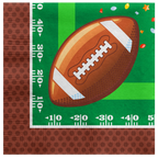 Brown green football napkin with confetti Super Bowl theme from Parte Haus party supply store in Bethesda MD