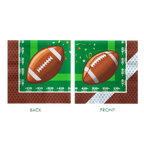 green and brown football napkin with football field and confetti for sports theme from Parte Haus party supply store in Bethesda MD