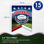 Blue red football game day banner with silver stars sports theme from Parte Haus party supply store in Bethesda MD