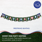 Green and red football TOUCHDOWN banner decoration sports theme from Parte Haus party supply store in Bethesda MD