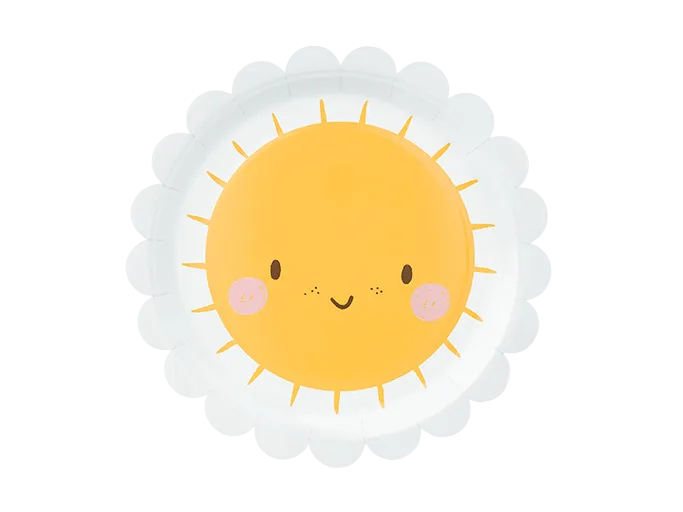 Yellow Smiling Sun Small Appetizer Dessert Plate