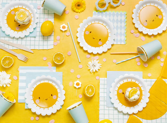 Yellow Smiling Sun Small Appetizer Dessert Plate
