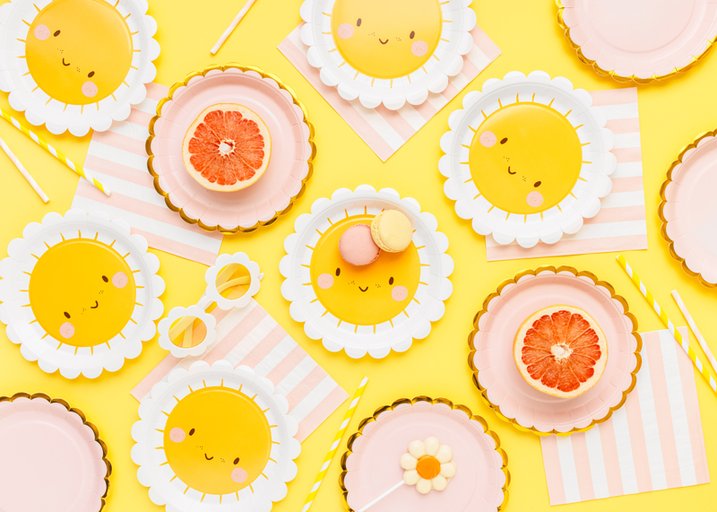 Yellow Smiling Sun Small Appetizer Dessert Plate