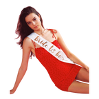 White bride to be sash with gold lettering worn for bachelorette party from Parte Haus party supply store in Bethesda MD