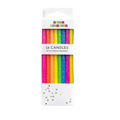 Neon rainbow gradient birthday candles set of 16 with glitter from Parte Haus party supply store in Bethesda Maryland