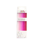 Pink gradient birthday candle set with sparkly finish for celebrations from Parte Haus party supply store in Bethesda Maryland