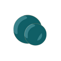 Teal gold round plastic plates stylish modern tableware from Parte Haus party supply store in Bethesda MD