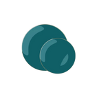 Teal gold round plastic plates stylish modern tableware from Parte Haus party supply store in Bethesda MD