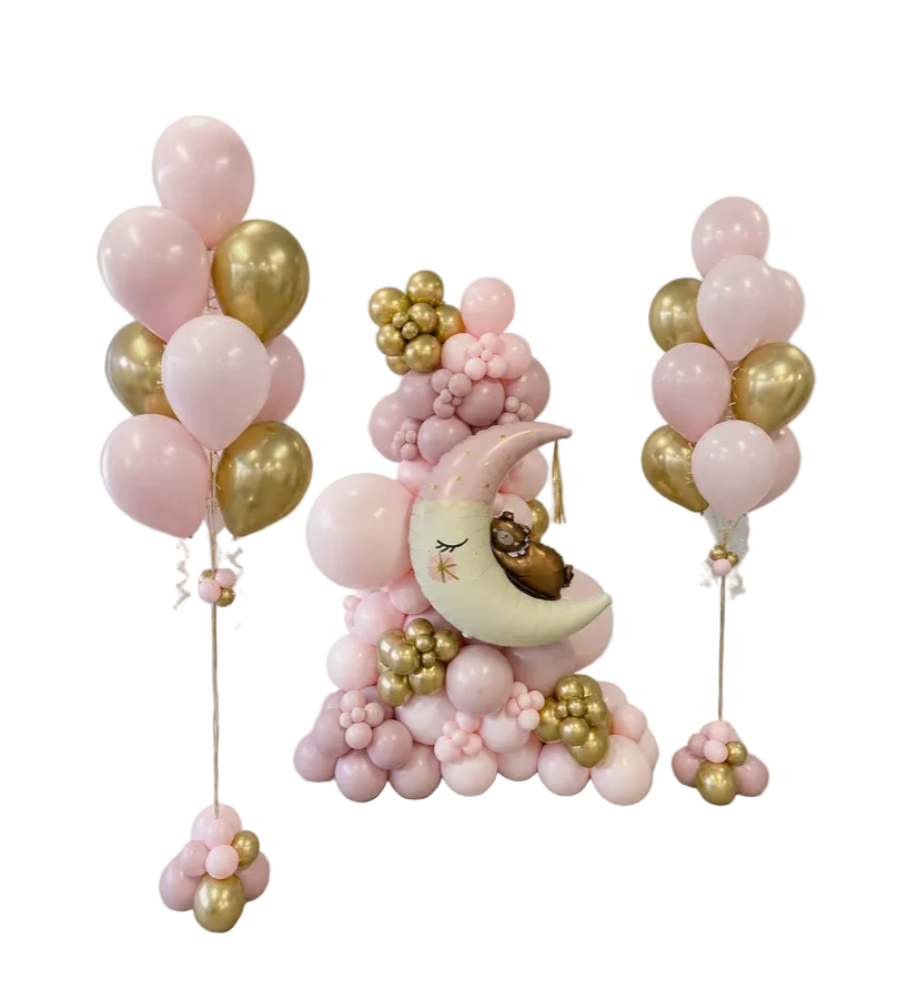 Teddy Bear Moon Dreams Freestanding Balloon Garland