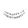 multicolor transportation birthday banner with cars and trucks for kids birthday from Parte Haus party supply store in Bethesda MD