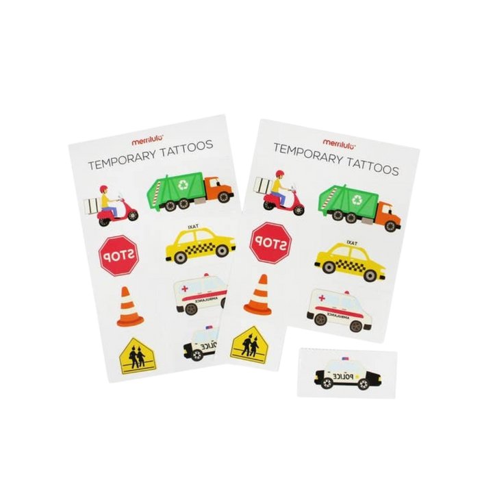 Transportation Temporary Tattoo Sheets