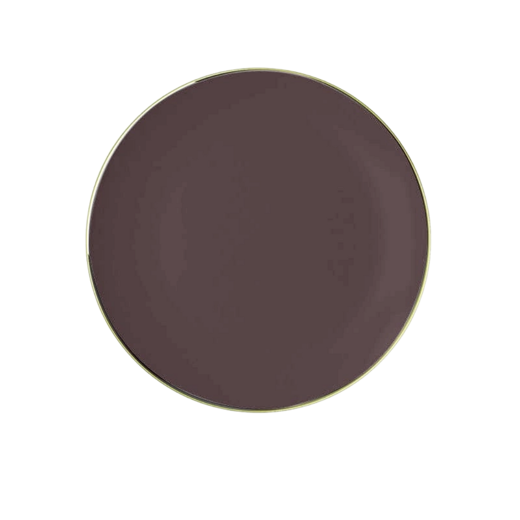 Truffle Gold Rimmed Reusable Plates - 2 Sizes
