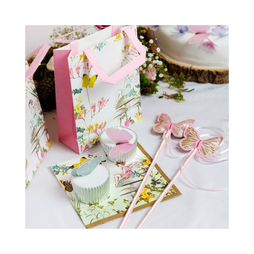 Pink fairy wand and tiara set with butterfly cupcakes kids birthday from Parte Haus party supply store in Bethesda MD
