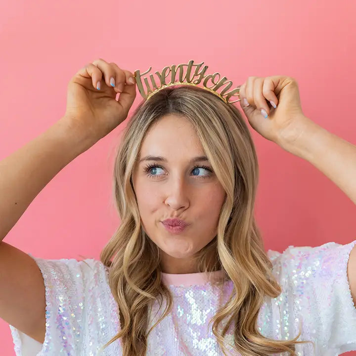 "Twenty One" Rose Gold Headband
