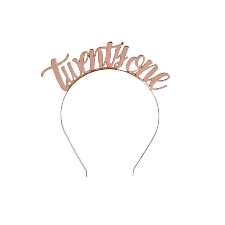 "Twenty One" Rose Gold Headband