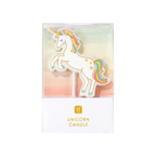White rainbow unicorn candle cake topper for birthdays from Parte Haus party supply store in Bethesda Maryland