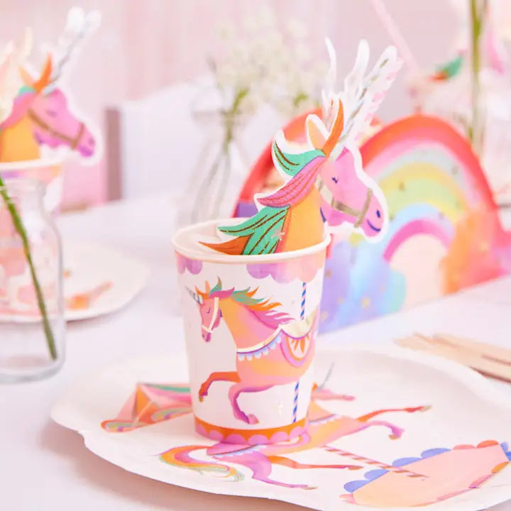 Pink and White Unicorn Fairy Princess Cups