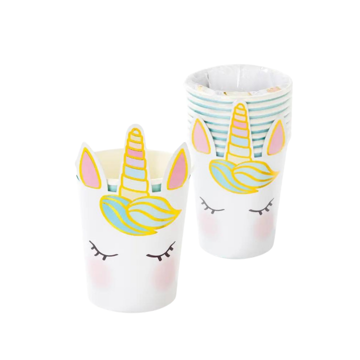 White and Pastel Unicorn Cups