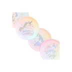Pastel unicorn paper plates with rainbow designs for birthday party from Parte Haus party supply store in Bethesda MD