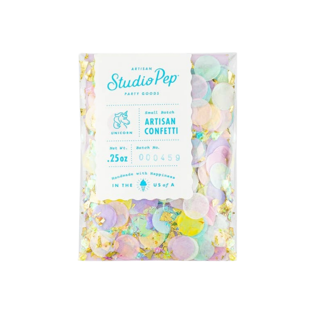 pastel unicorn confetti with iridescent accents birthday from Parte Haus party supply store in Bethesda Maryland
