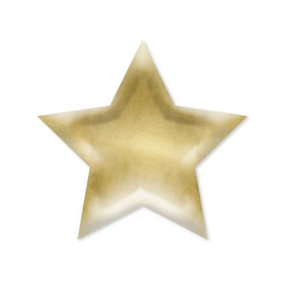 Gold Star Shaped Large Dinner Plates