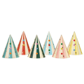 Assorted Colors Stripe and Pompom Party Hats