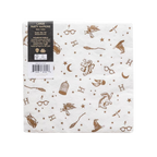 Brown and white wizard theme large napkin with magic symbols for birthday from Parte Haus party supply store in Bethesda MD