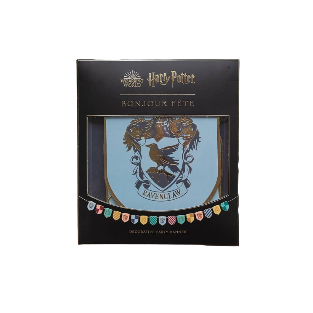 Blue Ravenclaw decorative banner with crest for Harry Potter theme from Parte Haus party supply store in Bethesda Maryland