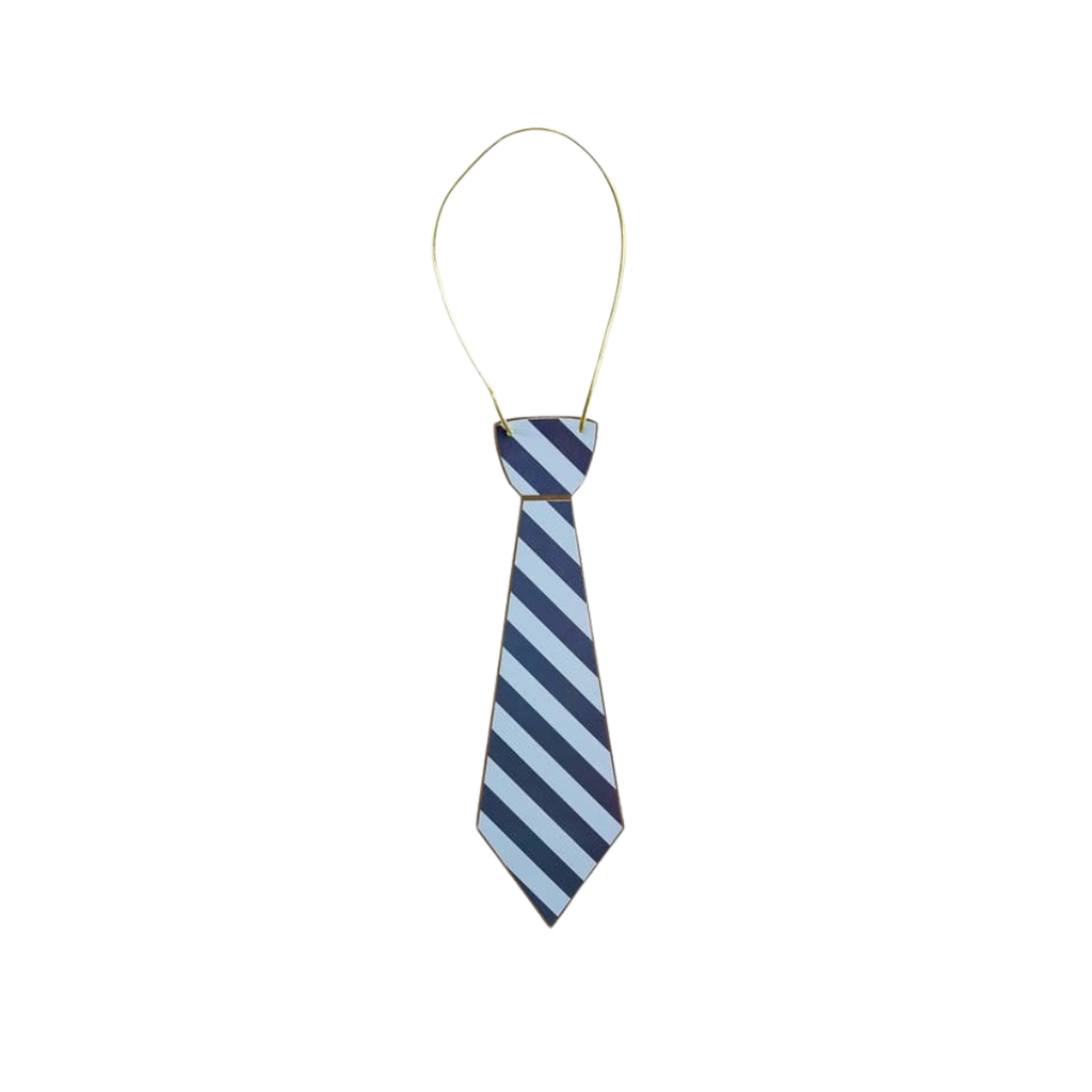 Blue striped necktie paper mask for birthday from Parte Haus party supply store in Bethesda Maryland