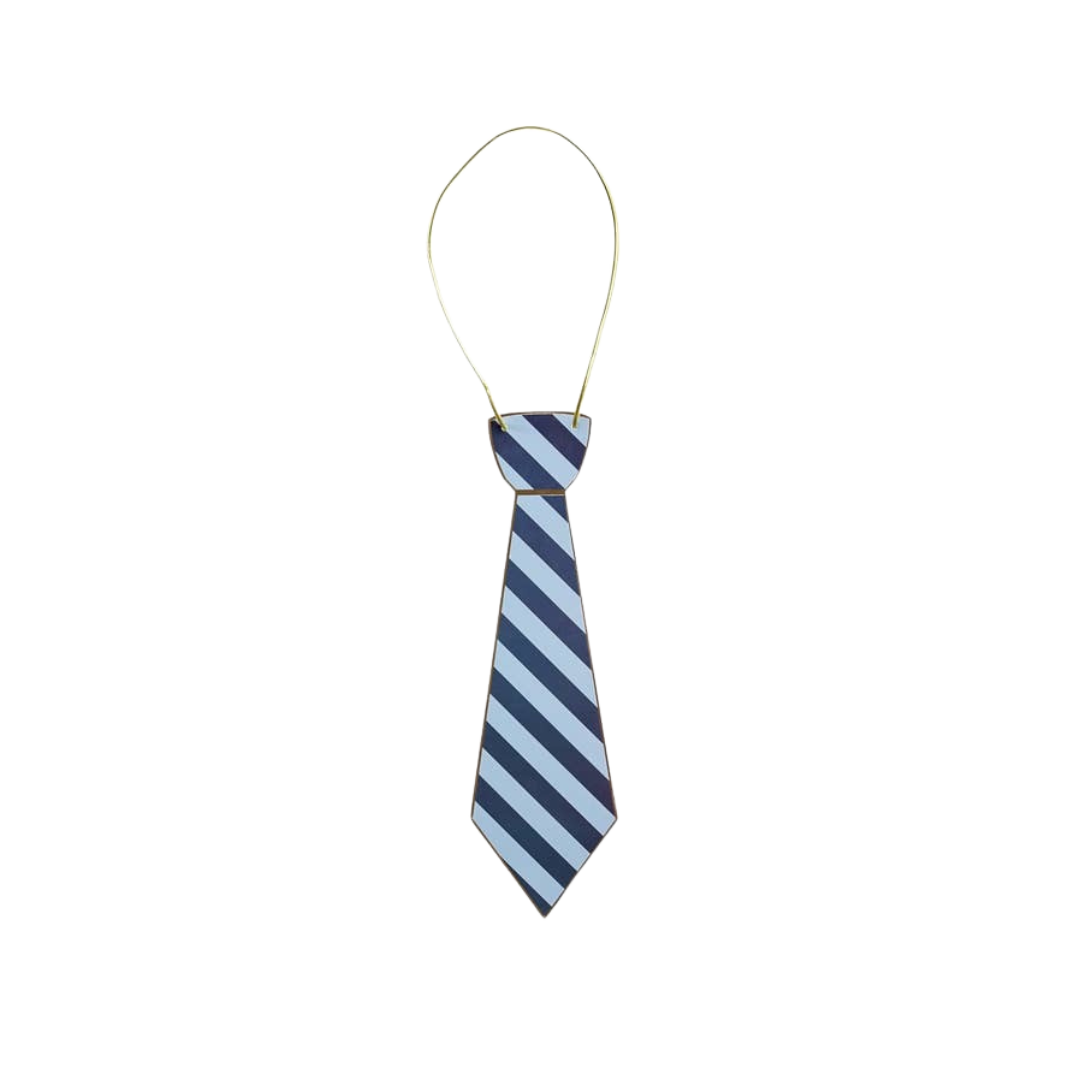 Blue striped necktie paper mask for birthday from Parte Haus party supply store in Bethesda Maryland