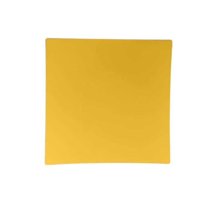 Yellow Square Coupe Gold Rimmed Plastic Plates