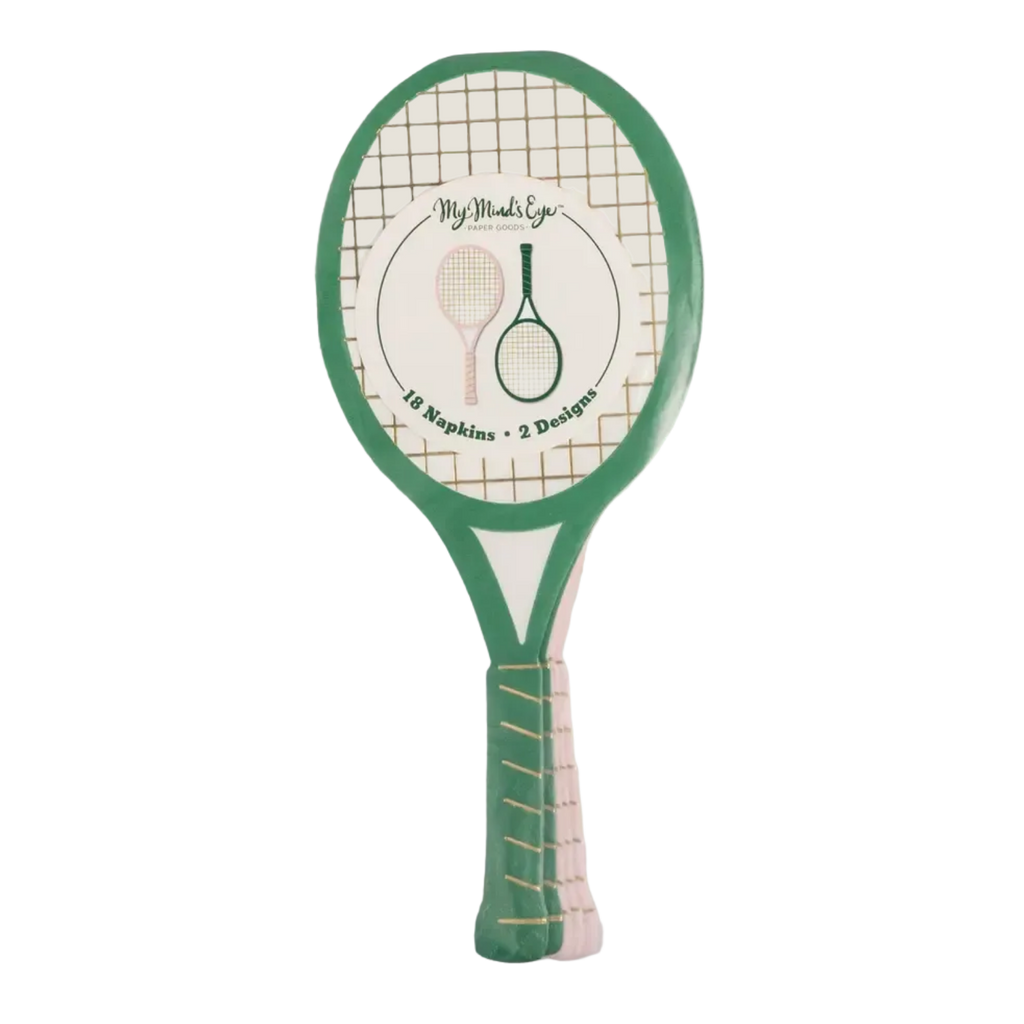 Pink and Green Tennis Rackets Dinner Napkins
