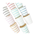 Colorful striped paper cups for birthday celebration from Parte Haus party supply store in Bethesda Maryland