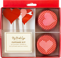 Red Valentine Hearts Cupcake Kit