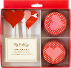 Red Valentine Hearts Cupcake Kit