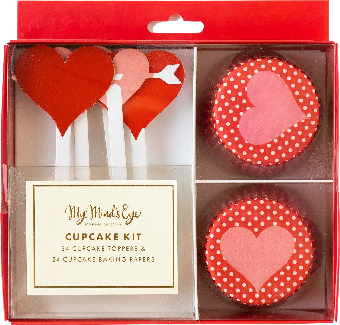 Red Valentine Hearts Cupcake Kit