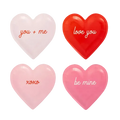 Pink and Red Conversation Heart Shaped Small Appetizer Dessert Plates