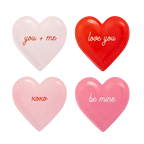 Pink and Red Conversation Heart Shaped Small Appetizer Dessert Plates