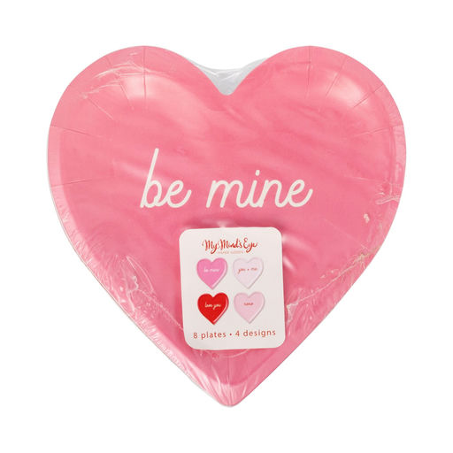 Pink and Red Conversation Heart Shaped Small Appetizer Dessert Plates