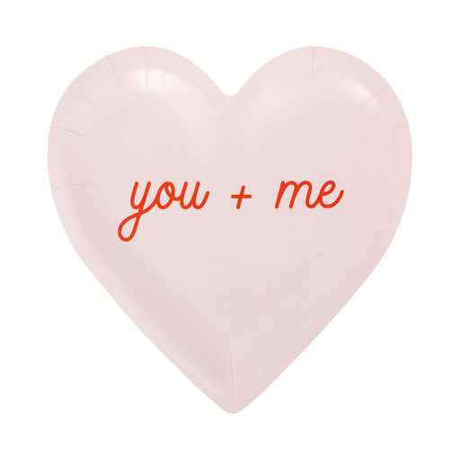 Pink and Red Conversation Heart Shaped Small Appetizer Dessert Plates