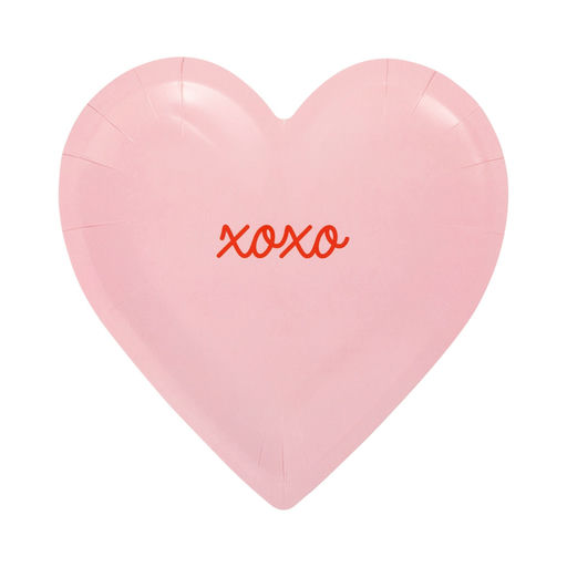 Pink and Red Conversation Heart Shaped Small Appetizer Dessert Plates