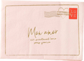 Cream Valentine "Mon Amor" Love Note Large Napkins