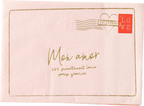 Cream Valentine "Mon Amor" Love Note Large Napkins