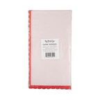 Pink and Red Ripple Edge Scalloped Guest Napkins