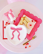 Pink and Red Ripple Edge Scalloped Guest Napkins