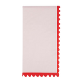 Pink and Red Ripple Edge Scalloped Guest Napkins