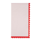 Pink and Red Ripple Edge Scalloped Guest Napkins