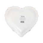 Red and White Bow Pattern Scalloped Heart Shaped Large Dinner Plates