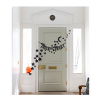 Black Halloween Trick or Treat garland with stars and moon decoration for Halloween from Parte Haus party supply store in Bethesda Maryland
