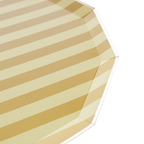 gold striped octagon plate with glossy finish birthday theme from Parte Haus party supply store in Bethesda MD